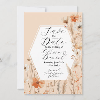Save The Date Bloem Boho Bloemen Boheemse
