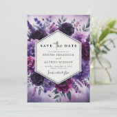Save The Date Bloom Romance Mariage Floral violet (Debout devant)
