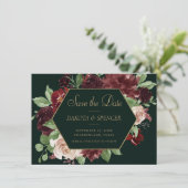 Save The Date Bloom rustique | Terracotta et Marsala Red Wreath (Debout devant)