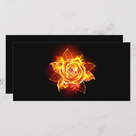 Save The Date Blooming Fire Rose (Devant / Derrière)