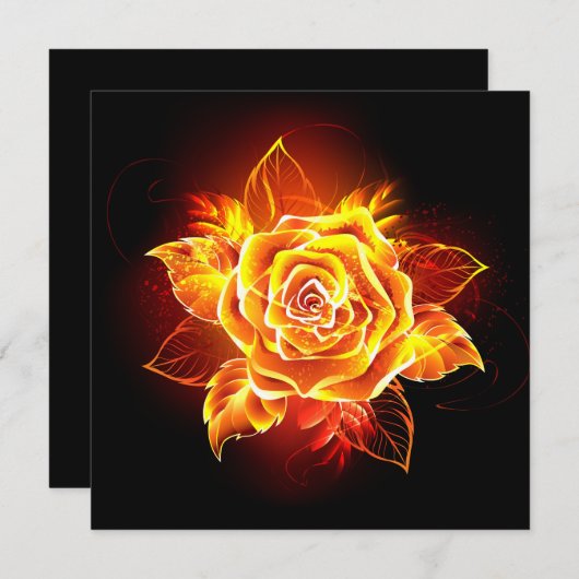 Save The Date Blooming Fire Rose (Devant / Derrière)