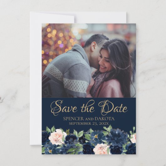 Save The Date Blooms Chics | Bleu bleu bleu bleu bleu bleu rose  (Devant)