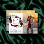 Save The Date Blooms rustiques | Terracotta et Marsala Red 2 Pho