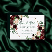 Save The Date Blooms rustiques | Terracotta et Marsala Rouge Flo