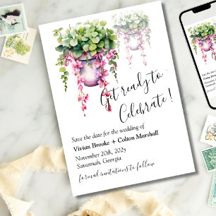 Save The Date Blooms suspendus minimaliste Mariage floral