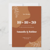 Save The Date Blossoms of Love : De simples Feuilles Abstraits (Devant)