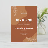 Save The Date Blossoms of Love : De simples Feuilles Abstraits (Debout devant)