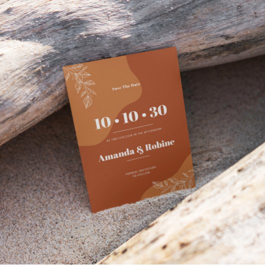 Save The Date Blossoms of Love : De simples Feuilles Abstraits