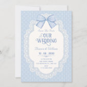 Save The Date Blue bow choquette (Devant)