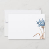 Save The Date Blue Cornflowers & Blé Field Mariage moderne (Dos)