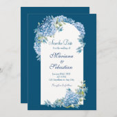 Save The Date Blue Elegant Rustic Simple Elegant Enregistrer les (Devant / Derrière)