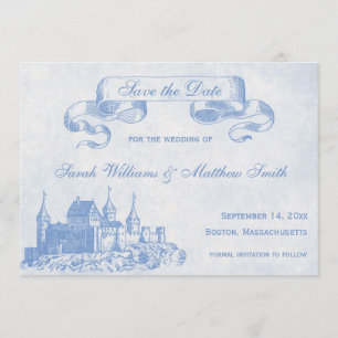 Save The Date Blue Fairytale Wedding Enregistrer la date