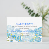 Save The Date Blue Forget Me pas sauver la date Jardin Mariage (Debout devant)
