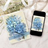 Save The Date Blue Hydrangea Blossom Wedding Enregistrer la date