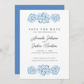 Save The Date Blue Hydrangea Enregistrer la date (Devant / Derrière)