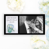 Save The Date Blue Hydrangea Fleurs Jar Mariage Enregistrer la d