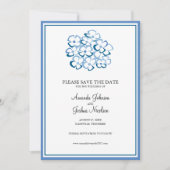 Save The Date Blue Hydrangea Floral Enregistrer la date (Devant)