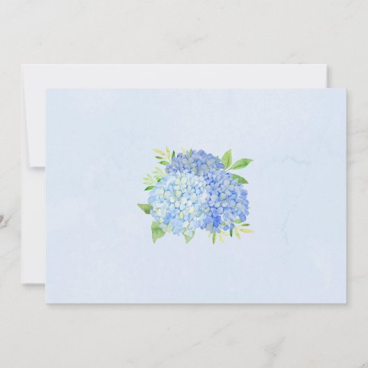 Save The Date Blue Hydrangea Floral Mariage Photo Enregistrer La (Dos)