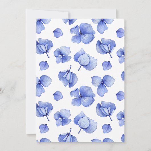 Save The Date Blue Hydrangea Petals Non Photo (Dos)
