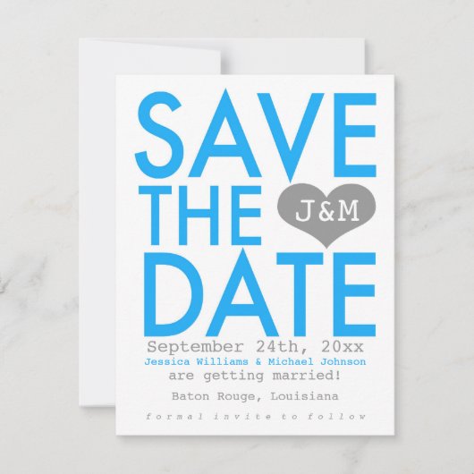 Save The Date Blue Modern Enregistrer la date (Devant)