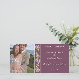 Save The Date Blue & Orange Paisley Enregistrer la date Votre ph