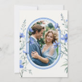 Save The Date Blue Shades Cherish Botanical Wildflowers Branches (Dos)