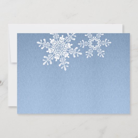 Save The Date Blue Silver Winter Snowflake Wedding Enregistrer l (Dos)