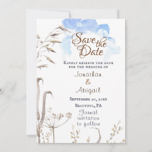 Save The Date Blue Sky Décontracté Jardin botanique Mariage chré