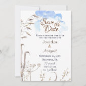 Save The Date Blue Sky Décontracté Jardin botanique Mariage chré (Devant)