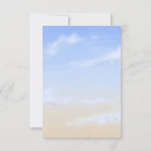 Save The Date Blue Sky Summer Beach Wedding Code QR (Dos)