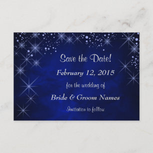 Save The Date Blue Starry Night Wedding Enregistrer la date
