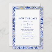 Save The Date Blue Talavera Fiesta : Un Mariage mexicain espagno (Devant)