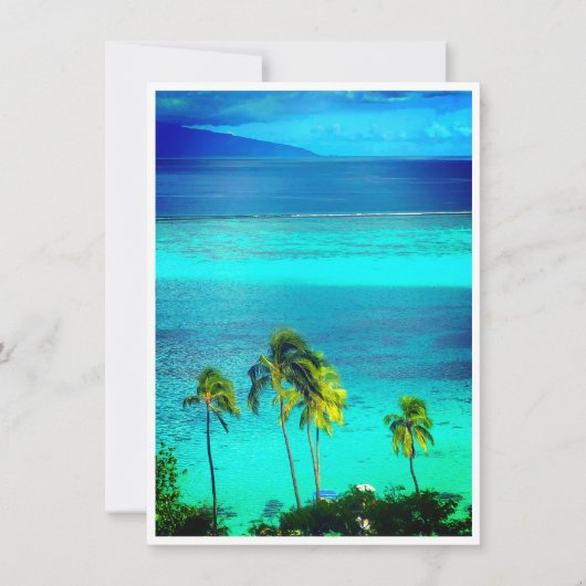 Save The Date Blue Tropical Ocean Destination Fiançailles de mar (Devant)