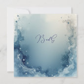 Save The Date blue white Dreamy coastal marble ink wedding (Dos)