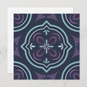Save The Date blueish floral tiling pattern (Devant / Derrière)
