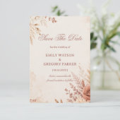 Save The Date Blush Botanique Élégant Rustique (Debout devant)