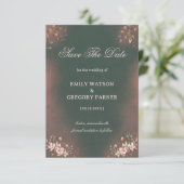 Save The Date Blush Botanique Romantique Vert (Debout devant)