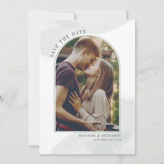 Save The Date Blush d'arche de photo moderne (Devant)