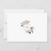 Save The Date Blush Floral Blanc Mariage plat Enregistrer la dat (Dos)