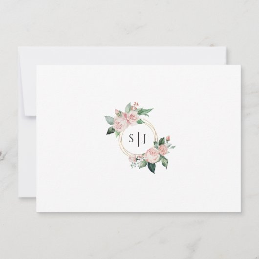Save The Date Blush Floral Blanc Mariage plat Enregistrer la dat (Dos)