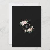 Save The Date Blush Floral Noir Mariage Enregistrer La Date (Dos)
