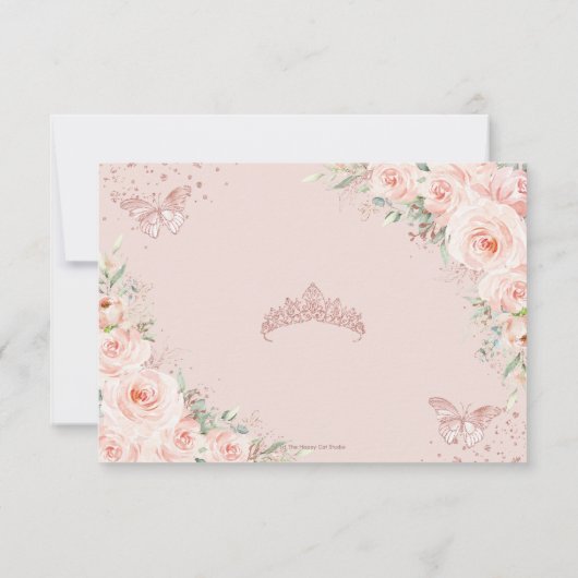 Save The Date Blush Floral Rose Quinceanera Sweet 16 Calendrier (Dos)