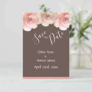 Save The Date Blush Floral Rose Simple Enregistrer la date