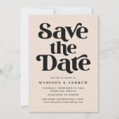 Save The Date Blush Moucheté de Typographie Moderne (Devant)