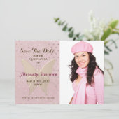 Save The Date Blush Or Papillon Quinceañera (Debout devant)