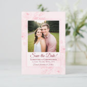 Save The Date Blush Pink Boho Chic Peonies & Photo Wedding (Debout devant)