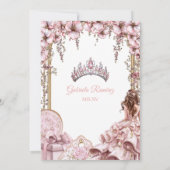 Save The Date Blush Pink Silver Tiara Floral Quinceañera (Dos)
