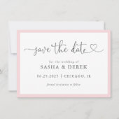 Save The Date Blush Pink Simple Modern Enregistrer la date (Devant)