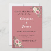 Save The Date Blush Romance : Cadre Floral Enregistrer la date (Devant)
