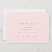 Save The Date Blush Rose Clair | Mariage Simple Élégant (Devant)